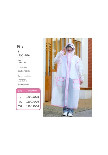 Erkekler Ve Kadınlar İçin Yeni Yağmurluklar Yağmur Fırtınası Kalınlaşmış Uzun Tam Vücut Yetişkin Bisiklet Yürüyüş Elektrikli Araç Yağmur Panço Pembe