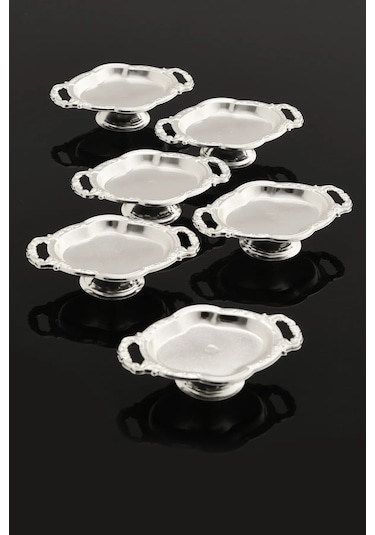 Mucit Home Mini Kulplu Oval Model Ayaklı Lokumluk 6'lı Takım Renkli