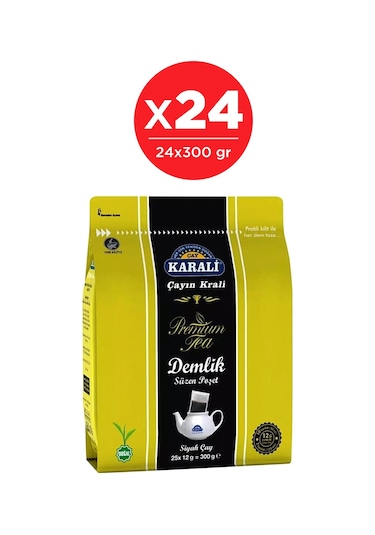 Karali Premium Siyah Demlik Poşet Çay 25'Li 24 Adet 300 G