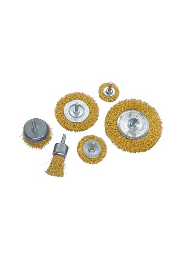 6057 Pimli Dairesel Çelik Tel Fırça Seti 6 Parça