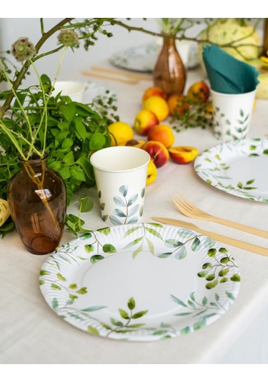 Ajvıen Kompanı Kağıttan Hazır Tek Kullanımlık Tabaklar 23 Cm 50 Adet 420827059 Beyaz