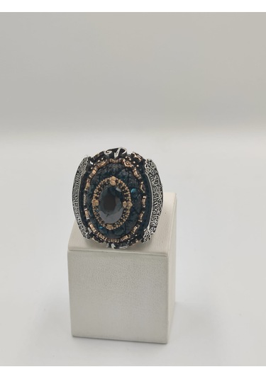 Siyah Zirkon Taşlı Çiçekli Diliriş Eseri 925 Ayar 25 Mm Erkek Yüz