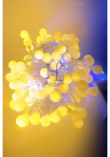 10 Metre Gün Işığı Beyaz Flaş Çakar Top Led Animasyonlu Şeffaf Kablolu Dekoratif Led Işık Yılbaşı Süsü Gün Işığı