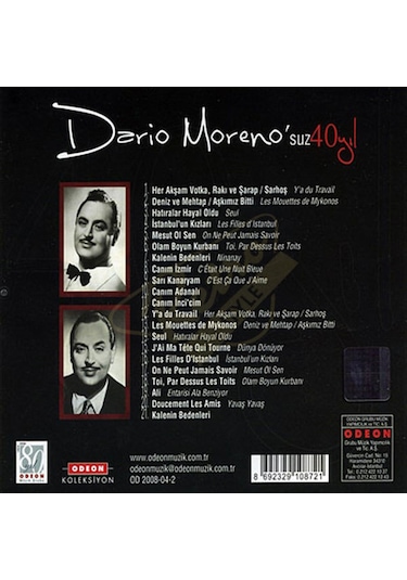 Darıo Moreno - Darıo Moreno'suz 40 Yıl - Sıfır. Cd
