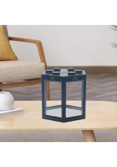 Suntek Mini Balık Tankı Manzara Açık Süs Akvaryum Kare Siyah