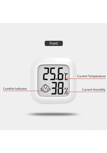 Youtek Beyaz Mini İç Mekan Sıcaklık Nem Ölçer - Ev Ofis Lcd Gerçek Zamanlı Tespit Cihazı Dahili Pil