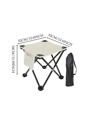 Kamp Taburesi Mini Katlanır Tabure Hafif Kompakt Pratik Siyah