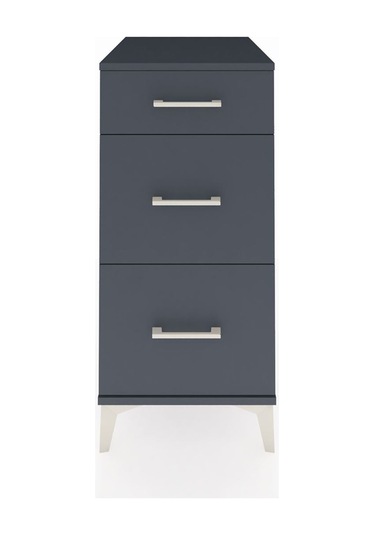Kronos Komodin 3 Çekmeceli Tek Kapaklı 44x59x96 Antrasit-antrasit Antrasit