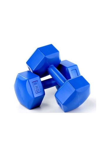 Leyaton 10 KG x 2 Adet Köşeli Mavi Plastik Dambıl Ağırlık Seti
