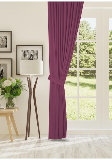 Cheap's Home Petek Dokulu Kadife Dokuma Sık 1 X 3 Pileli Fon Perde Gül Kurusu Gülkurusu