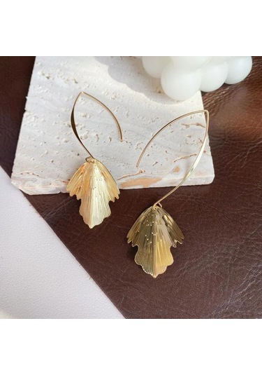 Moveevo Altın Kaplama Bakır Yapımı Orman Yaprağı Modeli Küçük Toprak Gümüşlük Uzunluk: 7 Cm Gold