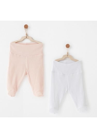 Andywawa Bebek Patikli Pantolon 2 Parça Anw-ac26764 Pembe - Beyaz