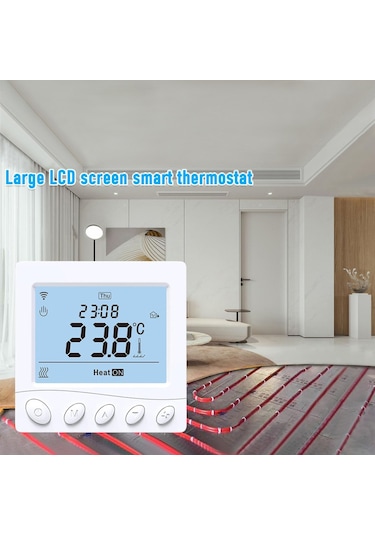 Wıfı Akıllı Elektrikli Isıtma 30a Termostat 3.2 İnç Lcd Ekranlı Akıllı Termostat Uygulama Ve Ses Kontrolü Dijital Programlanabilir Termostat