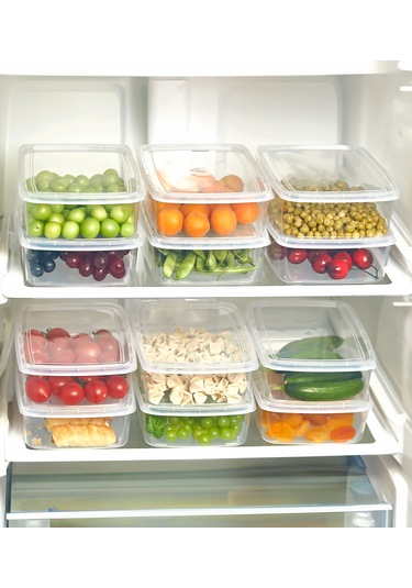 Krm Home Kendinden Kapaklı Dondurucu Kabı, Saklama Kabı 5 Adet 1.35 L Şeffaf