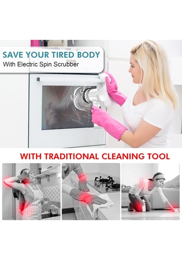 Elektrikli Sıkma Fırçası Elektrikli Temizleme Fırçası 5 Değiştirilebilir Fırça Başlığına Sahip Kablosuz Basınçlı Yıkayıcı El Tipi Duş Fırçası