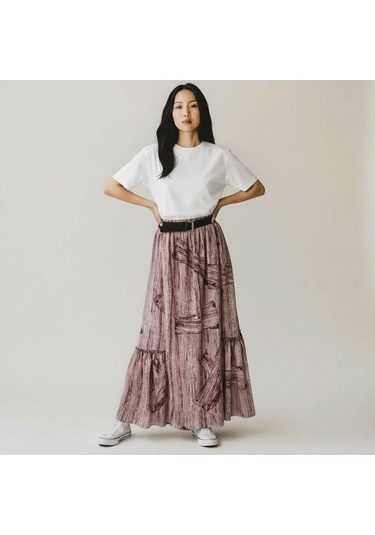 Şifon Lastikli Etek 95 Cm - 38-50 Bordo
