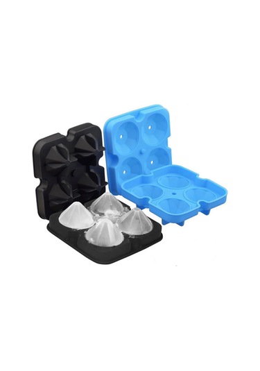 Tahtakale Toptancı Silikon Elmas Buz Kalıbı 4 Lü Çok Renkli