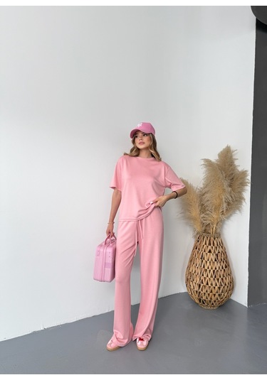 Kadın Modal Kısa Kolu Soft Touch Spor Takım Pembe Kadın Modal Kısa Kolu Soft Touch Spor Takım Pembe