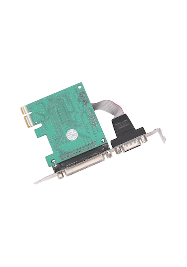 Dofolink Pcı-e Gen1 2.5gbps Çift Yönlü Kart, Wch Ch382l Çipi İle Rs-232 Db9 Seri Ve Db25 Paralel Yazıcı Portları, Windows/linux Desteği, Metal+pcb, Yeşil Çok Renkli