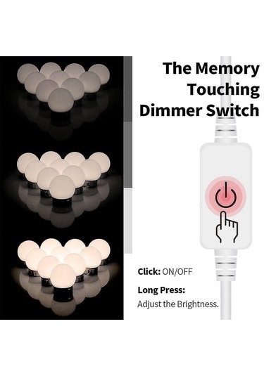 Nature White 2 Ampullü Led Makyaj Aynası Işığı Tuvalet Masası Banyo İçin Çok Renkli