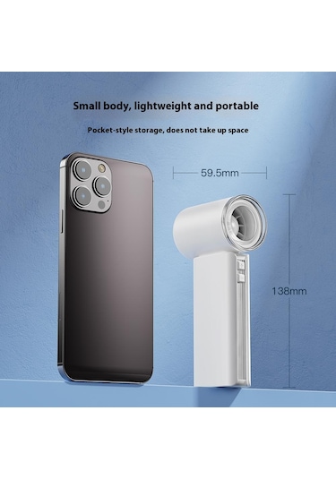 Rd08 Usb El Tipi Mini Fan Taşınabilir Yüksek Hızlı Cep Fanı 5 Hız Ayarı - Beyaz Beyaz