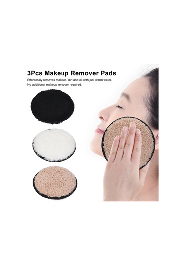 Teltree 3 Adet Yeniden Kullanılabilir Mikrofiber Makyaj Temizleme Pedi - Yüz Bakımı İçin Yıkanabilir Pamuklu Pedler
