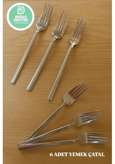 Yemek Çatal 6 Lı 2 Ml Paslanmaz Çelik Çubuk Model Gri