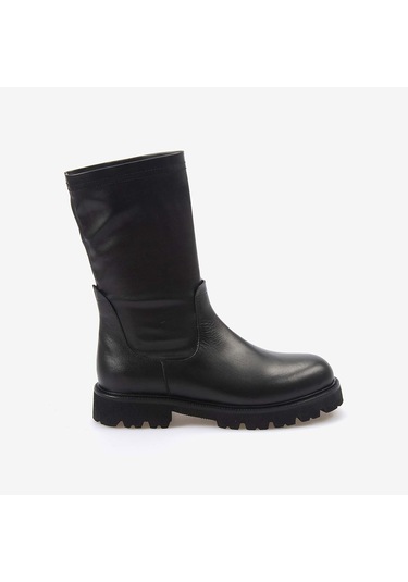 Kemal Tanca Hakiki Deri Kadın Bot 7003 Siyah