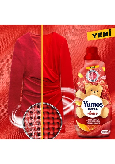 Yumoş Extra Konsantre Canlı Renkler Çamaşır Yumuşatıcısı Amber 3 x 1440 ML