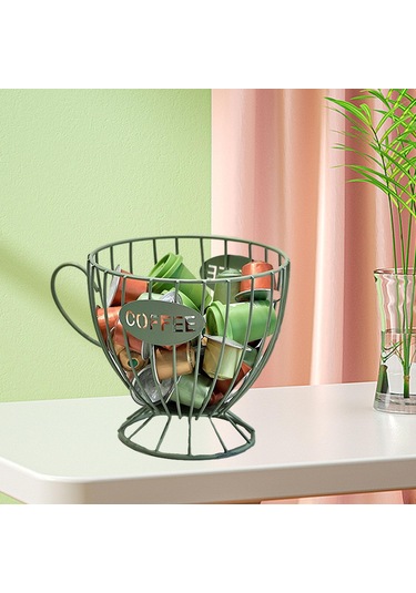 Suntek Kahve Kapsül Düzenleyici Depolama Sepeti Ekran Ev Dekoru Yeşil