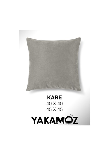 Br Yakamoz Ekru Renk Kırlent , Yastık Kılıfı Kadife Görünümlü Velvet Touch Serisi Ekru