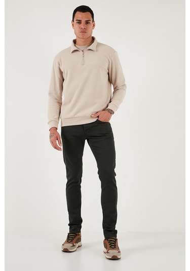 Buratti Streç Pamuklu Slim Fit Normal Bel Dar Paça Jeans Erkek Kot Pantolon 1115C24Napoli Nefti