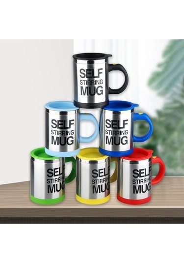 Novahub 400ml Otomatik Karıştırma Kupa - Paslanmaz Çelik, Kahve Ve Süt Karıştırıcı, Ev Ve Ofis Kullanımı İçin Pratik Ve Kullanışlı Siyah Siyah