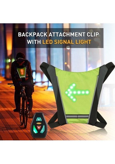 Didadodo Led Dönüş Sinyali Bisiklet Çantası, Usb Şarj Edilebilir, Yansıtıcı Sırt Çantası, Bağlantı Klipsi, Uzaktan Kumandalı Altın