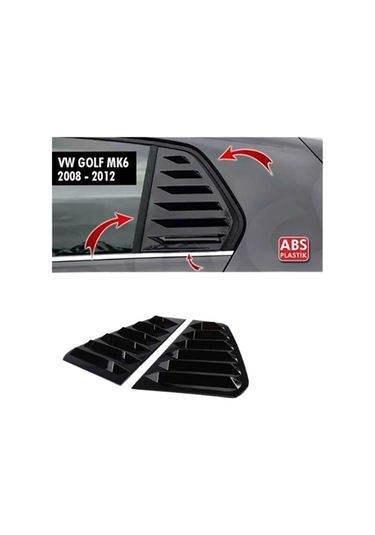 Volkswagen Golf 6 Kelebek Cam Kaplama Vizörü Parlak Siyah