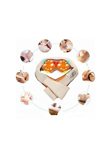 Max Life Ovmalı Isıtmalı Masaj Aleti Boyun Bel Omuz Sırt Masaj Yastığı Krem