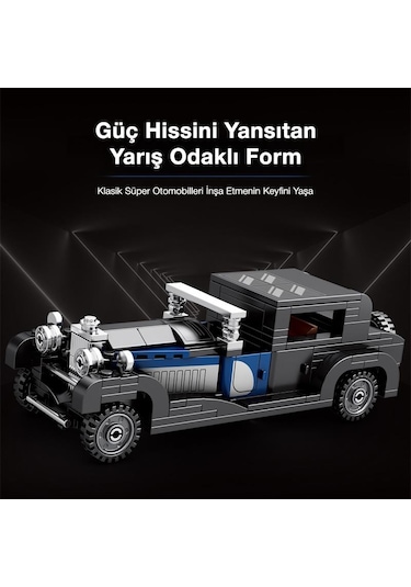 Reobrix Creator 814 Bugatti Type 41 Royale Klasik Araba Yaratıcı Yapı Blok Seti Building Blocks - 249 Parça