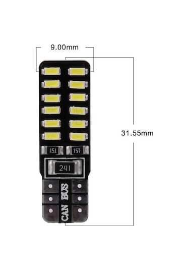 T10 Led 24 Ledli Metal Ultra Beyaz Park. Plaka. Tavan Ampulü 10 Adet