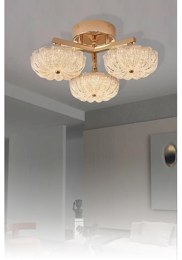 Eray Aydınlatma 6095-3 Sarı 3 Renk Led Avize Sarı