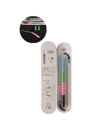 iphone Uyumlu Spiral Kablo Koruyucu Silikon Kablo Koruyucu Şarj Aleti Ko