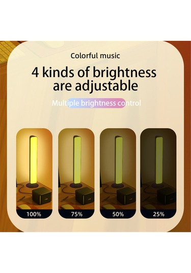 Leezsing Müzik Senkronizasyonlu Rgb Masaüstü Aydınlatma Lambası, 16 Renk & 4 Parlaklık Seviyesi, Uzaktan Kumandalı Siyah