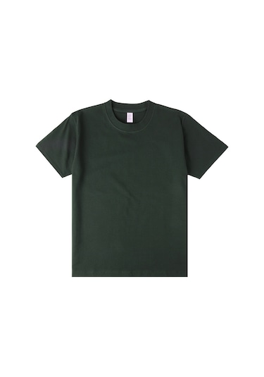 Yeni Japon Ağır Pamuklu Kısa Kollu Koyu Yeşil Koyu Yeşil