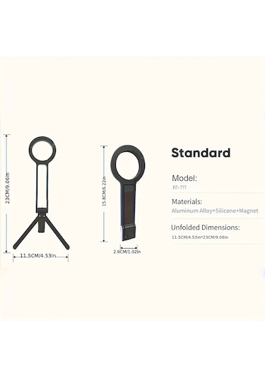 Honeybeeshop Siyah Mobil Manyetik Tripod Dayanıklı Seyahat Portunu Açık Havada Tırmanma Selfie