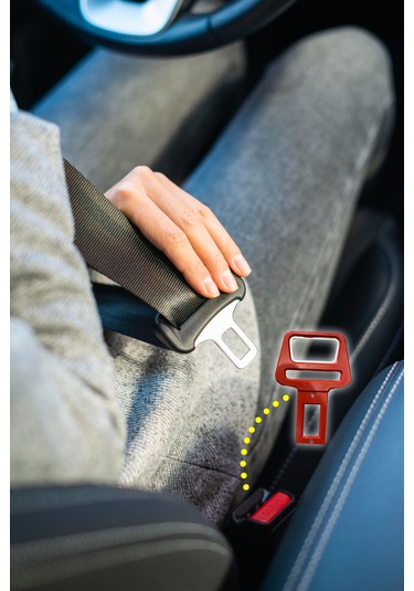 Emniyet Kemeri Aparatı, Şişe Açıcı, Evrensel Uyumlu, Kırmızı Renk