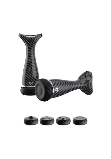 7go 7gmg4 Sıcak Kompresli Masaj Tabancası 4 Başlık, 4 Kademe, Sessiz & Derin Masaj, 1500mah Şarjlı Siyah