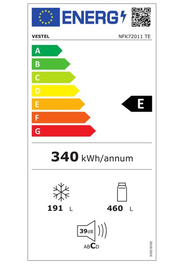 Vestel NFK72011 TE 650 L No-frost Buzdolabı