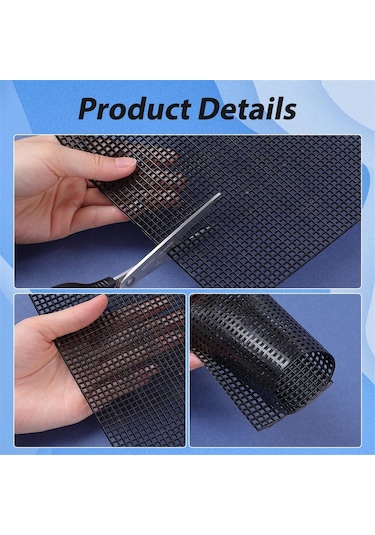 Plastik Kanvas Sayfa Kare Örgü Sayfa Siyah Plastik İğne Oyası