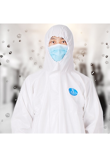 Mufunye Tek Kullandım Tpu Filmi Antibakteriyel Tam Vücut Koruyucu Izolasyon Giysi, Tabanlı, Xxxl 185cm, Da-502 Modeli, Tıbbi Ve Epidemik Koruma