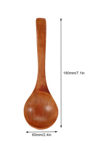 Yuntech01 Doğal Ahşap Ocaak Kaşığı - Uzun Saplı, Isı Dayanıklı, Sağlıklı Ve Dayanıklı Kahverengi