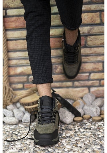 X-step X6 Haki Termal Kürklü Kışlık Erkek Bot Ayakkabı 001